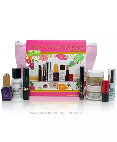 Бьюті бокс від Macy&acutes з чудовим навовненням 8 засобів та косметичка