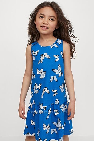 H&M Платье изумительного цвета с бабочками для 1,5-10 лет