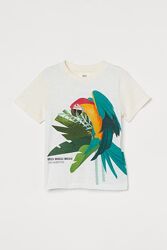 H&M Классная футболочка с попугаем для 2-4 и 6-8 лет