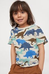 H&M Классная футболочка с динозавриками для 6-8 лет