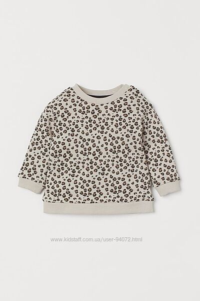 H&M Леопардовые свитшотики для 6-12 месяцев