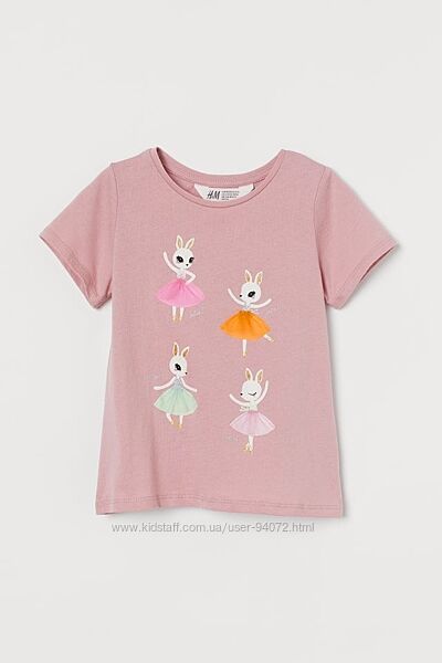 H&M Классные футболочки с балеринами для 2-6 лет