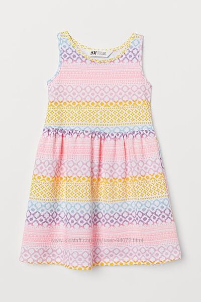H&M Хлопковое платье с принтом для 4-6 лет