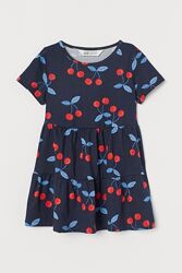 H&M Классное платьице с вишенками для 6-10 лет