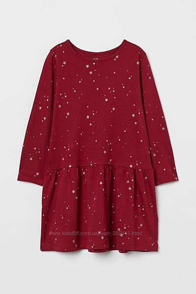 Трикотажне плаття з золотими зірочками H&M 122/128