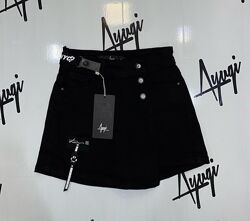 Класнючі шорти-спідниця A-yugi чорна 134-164 розмір