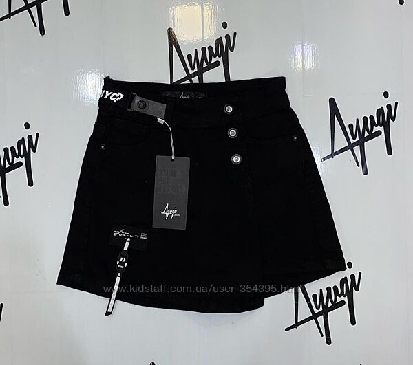 Класнючі шорти-спідниця A-yugi чорна 134-164 розмір