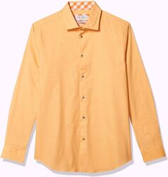 AZARO UOMO фирменная рубашка лён хлопок стрейч оригинал из США р.56-58-Укр 