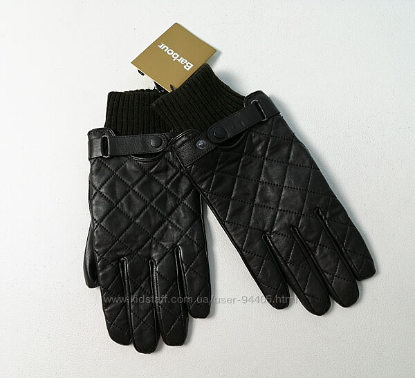 Мужские кожаные перчатки оригинал Barbour Quilted Leather Gloves