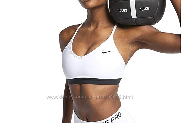 Новый спортивный топ бра Nike dri-fit indy women&acutes sports bra white
