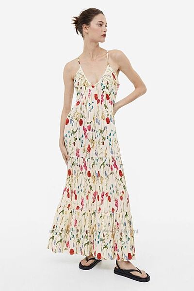 Новое длинное платье плиссе H&M