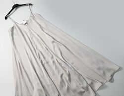 Длинное свободное атласное платье А-силуэта H&M