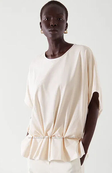 Брендовая свободная хлопковая блуза оверсайз Cos