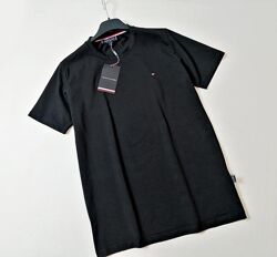 Брендовая черная мужская хлопковая футболка Tommy Hilfiger оригинал