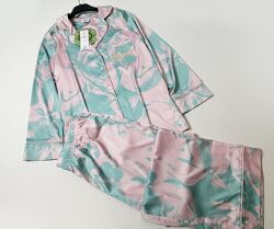 Новый атласный комплект пижама рубашка и брюки