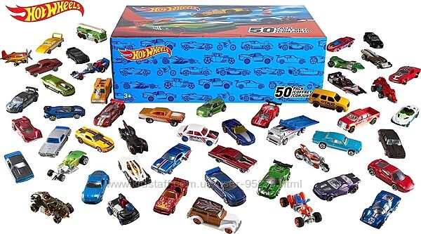 Набор 10 и 50машинок хот вілс Hot Wheels Set of 50 Toy Trucks & Cars