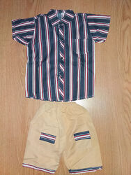 Костюм для мальчика Mine рубашка и шорты на рост 116-122 см. XL Полоска