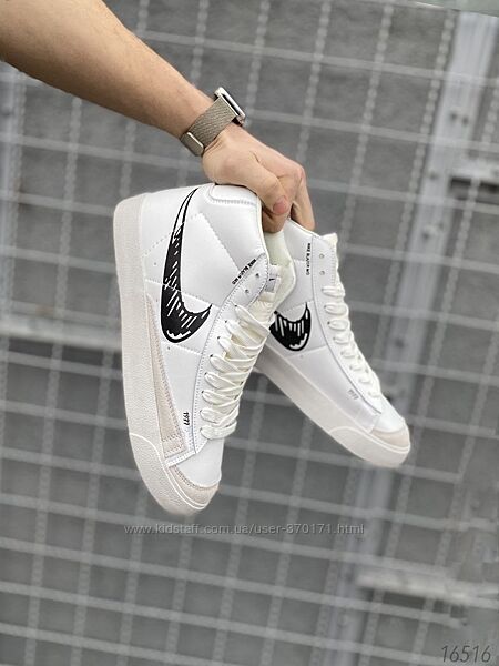 Кросівки чоловічі, хайтопи  Nike Blazer mid Vintage 77 white