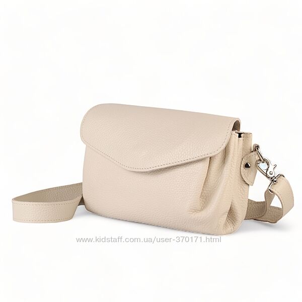 Натуральна шкіряна Сумочка , світлий беж