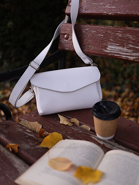 Біла шкіряна Сумочка під будь-який образ