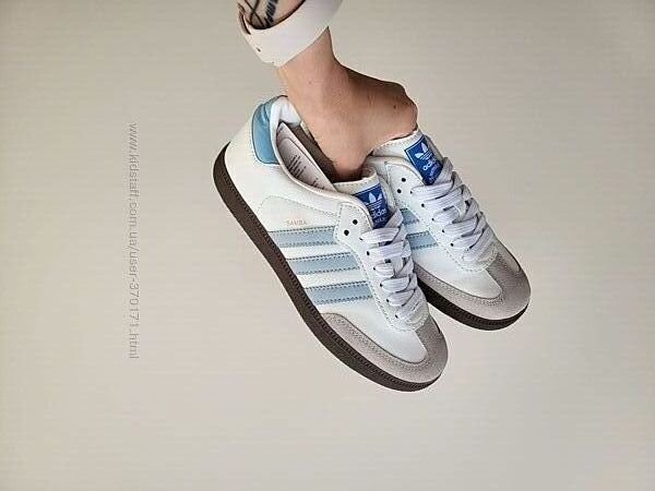 Стильні натуральні Adidas Samba blue 