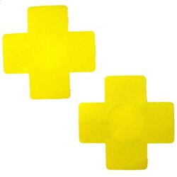 Наклейки на груди у вигляді хреста стікіні жовтого кольору
