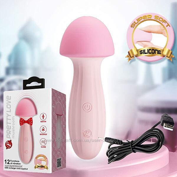 Перезаряджаємий вібратор у вигляді грибочка Pretty Love Mushroom від Baile