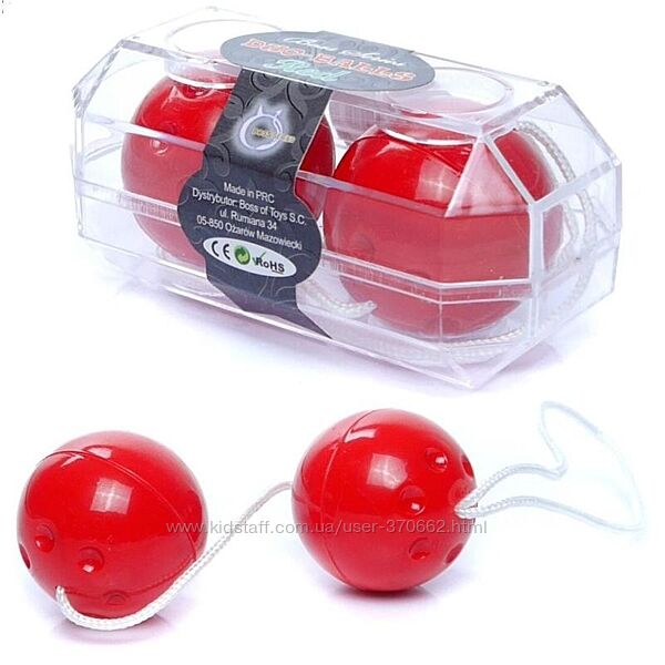 Шарики вагинальные Duo balls Red от Boss, цвет красный