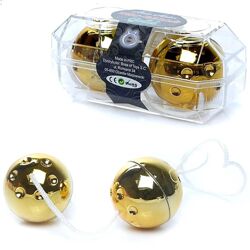 Вагинальные шарики золотого цвета Duo balls Gold от Boss