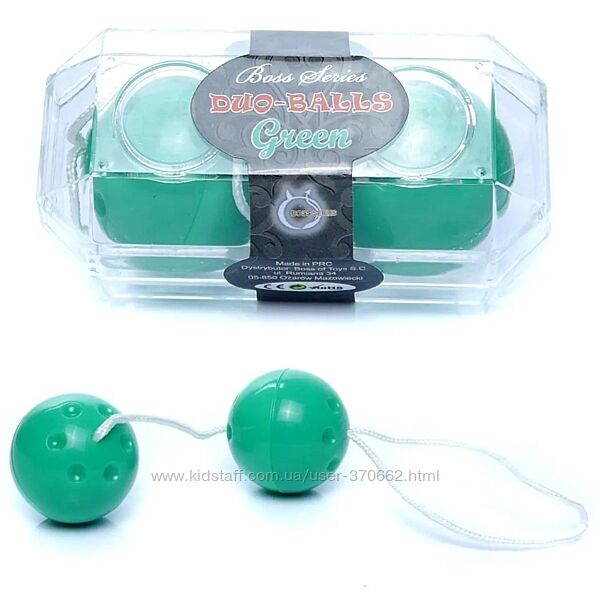 Шарики вагинальные Duo balls Green от Boss, цвет зеленый
