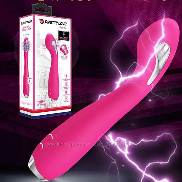 Акумуляторний вібратор з електростимуляцією рожевийPretty Love Hector