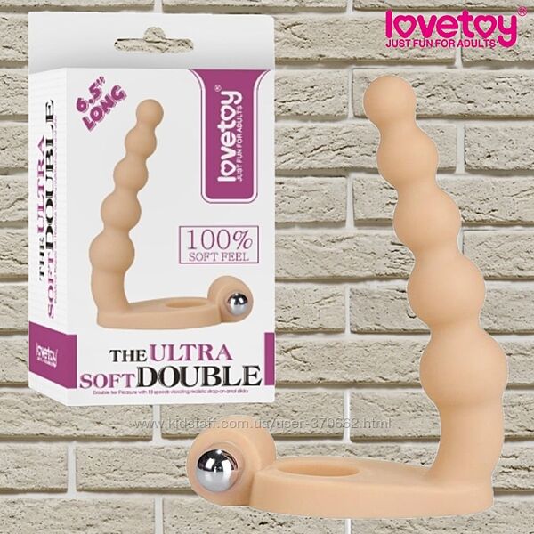 Насадка страпон для анального секса с вибрацией the ultra soft bead 6.5´