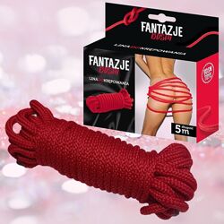 Веревка для бондажа красная Fantazje BDSM 5 M от Boss Series Fetish