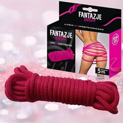 Веревка для бондажа розовая Fantazje BDSM 5 M от Boss Series Fetish