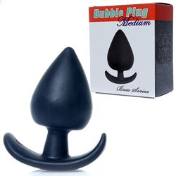 Чорний анальний плаг Bubble Plug Medium Boss довжина 8.5 см, діаметр 4 см