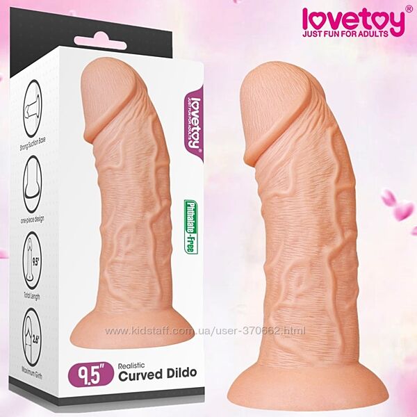 Фаллоимитатор гигант на присоске 9.5 Realistic Curved Dildo от LoveToy