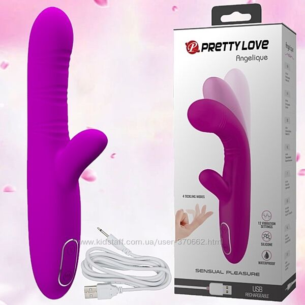 Ексклюзивний вібратор із кліторальним стимулятором на акумуляторі Angelique