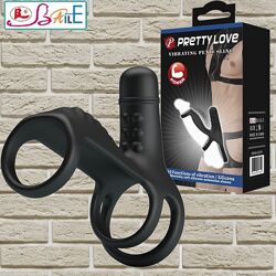 Тройное эрекционное виброкольцо Pretty Love vibrating penis sling Baile