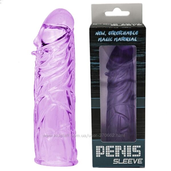 Насадка презерватив с закрытой головкой фиолетовая Penis Sleeve от Baile