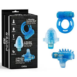 Секс набор из 3 предметов Teasers Ring Kit - BLUE от Chisa