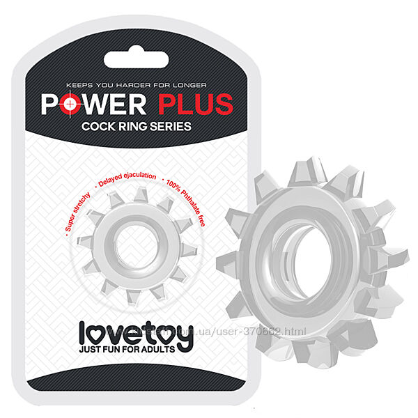 Кольцо эрекционное на пенис прозрачное Power Plus Cockring 3 от LoveToy