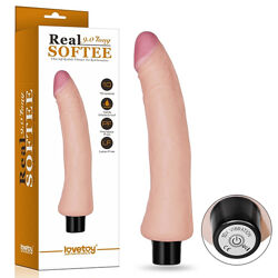 Вібратор реалістичний з кібершкіри Real Soft Vibrating Dildo Flesh 9