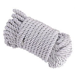 Мотузка для бондажу сіра Bondage Rope Shibari Polyester Silver Guilty Toys