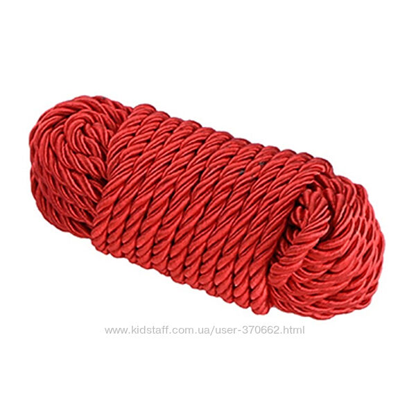 Мотузка для бондажу червона Bondage Rope Shibari Polyester Red Guilty Toys