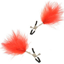 Регульовані затискачі на соски Nipple Clamps Red Down від Guilty Toys
