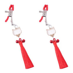 Затискачі для сосків з пензликами і дзвіночками червоні Mokko Toys