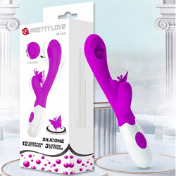 Вібратор із кліторальним стимулятором та язичком Pretty Love Moth від Baile