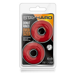 Набір з 2 червоних ерекційних кілець Stay Hard Donut Rings від Blush