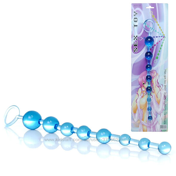 Анальні буси Jelly Anal Beads BLUE від Boss, колір голубий