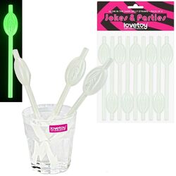 Сяючі в темряві трубочки у вигляді вагіни Glow in the Dark Pussy Straws